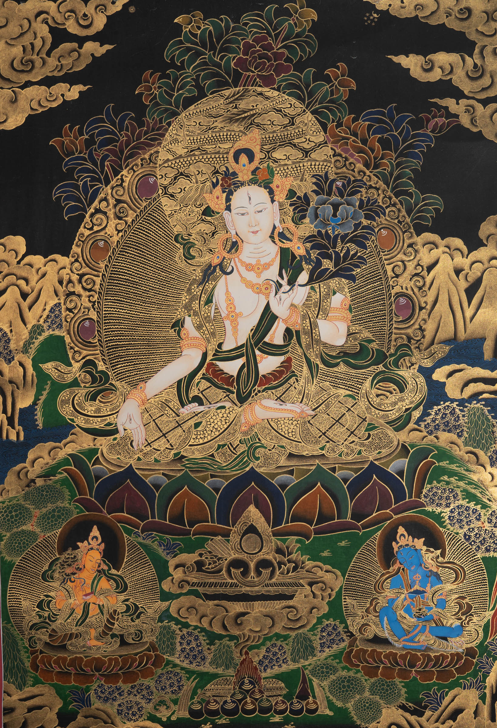 White Tara Thangka - Handpainted Art