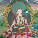 White Tara Thangka - Handpainted Art