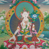 White Tara Thangka - Handpainted Art