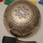 White Tara singing bowl, 8 inch handmade Himalayan meditation bowl for sound healing.