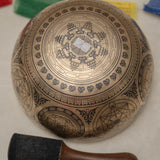 White Tara singing bowl, 8 inch handmade Himalayan meditation bowl for sound healing.