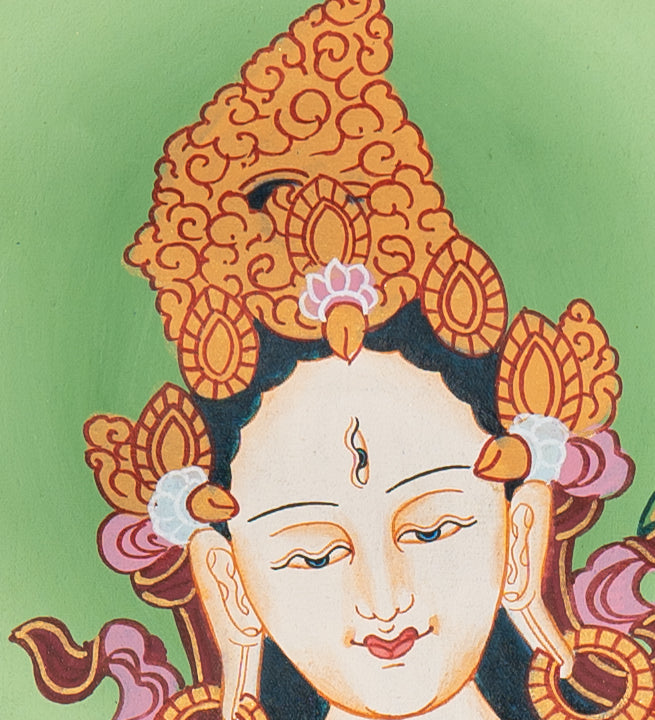 White Tara Thangka - Sacred Painting
