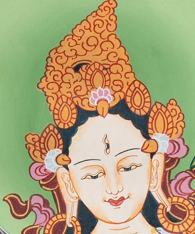 White Tara Thangka - Sacred Painting