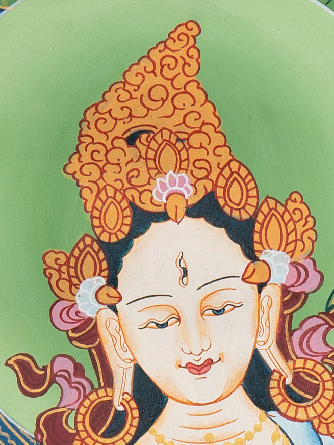 White Tara Thangka - Sacred Painting
