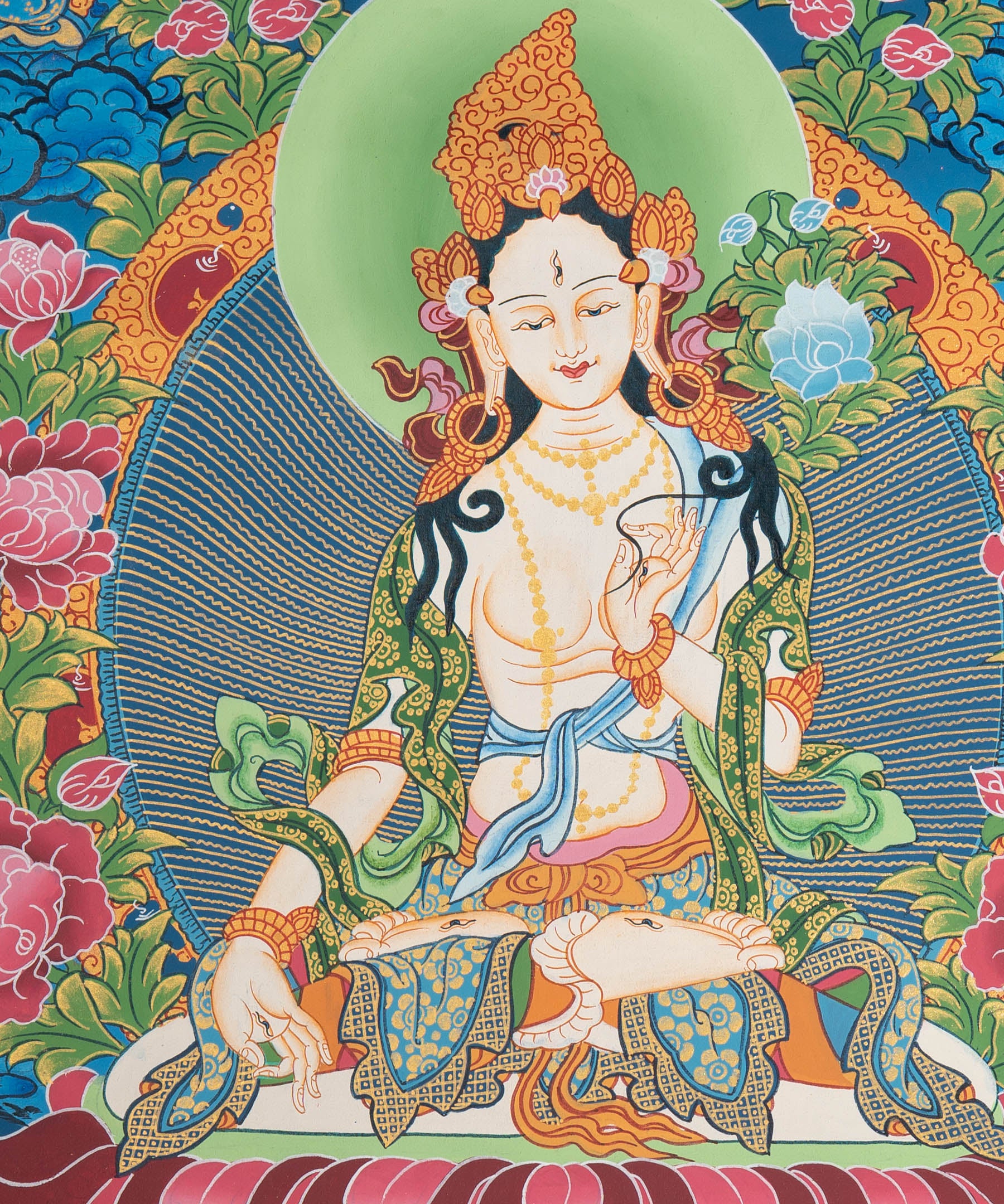 White Tara Thangka - Sacred Painting