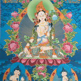 White Tara Thangka - Sacred Painting