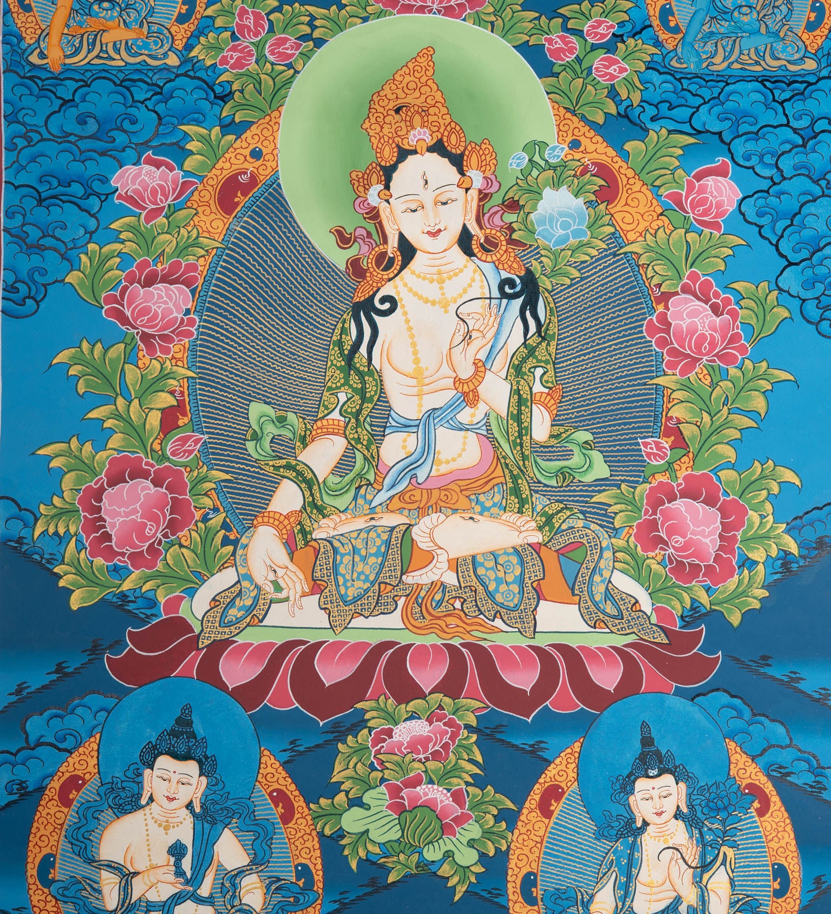 White Tara Thangka - Sacred Painting