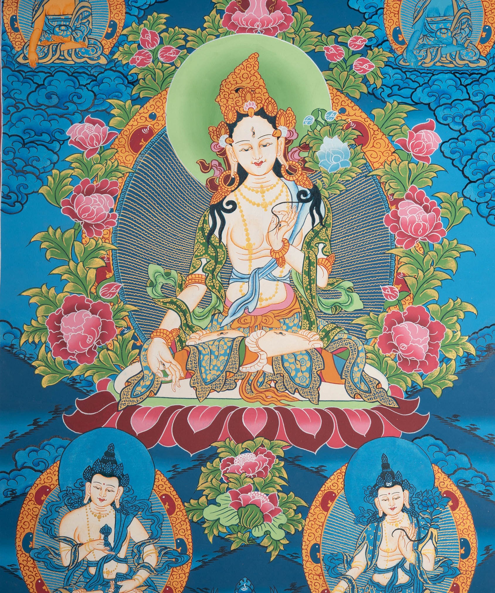 White Tara Thangka - Sacred Painting