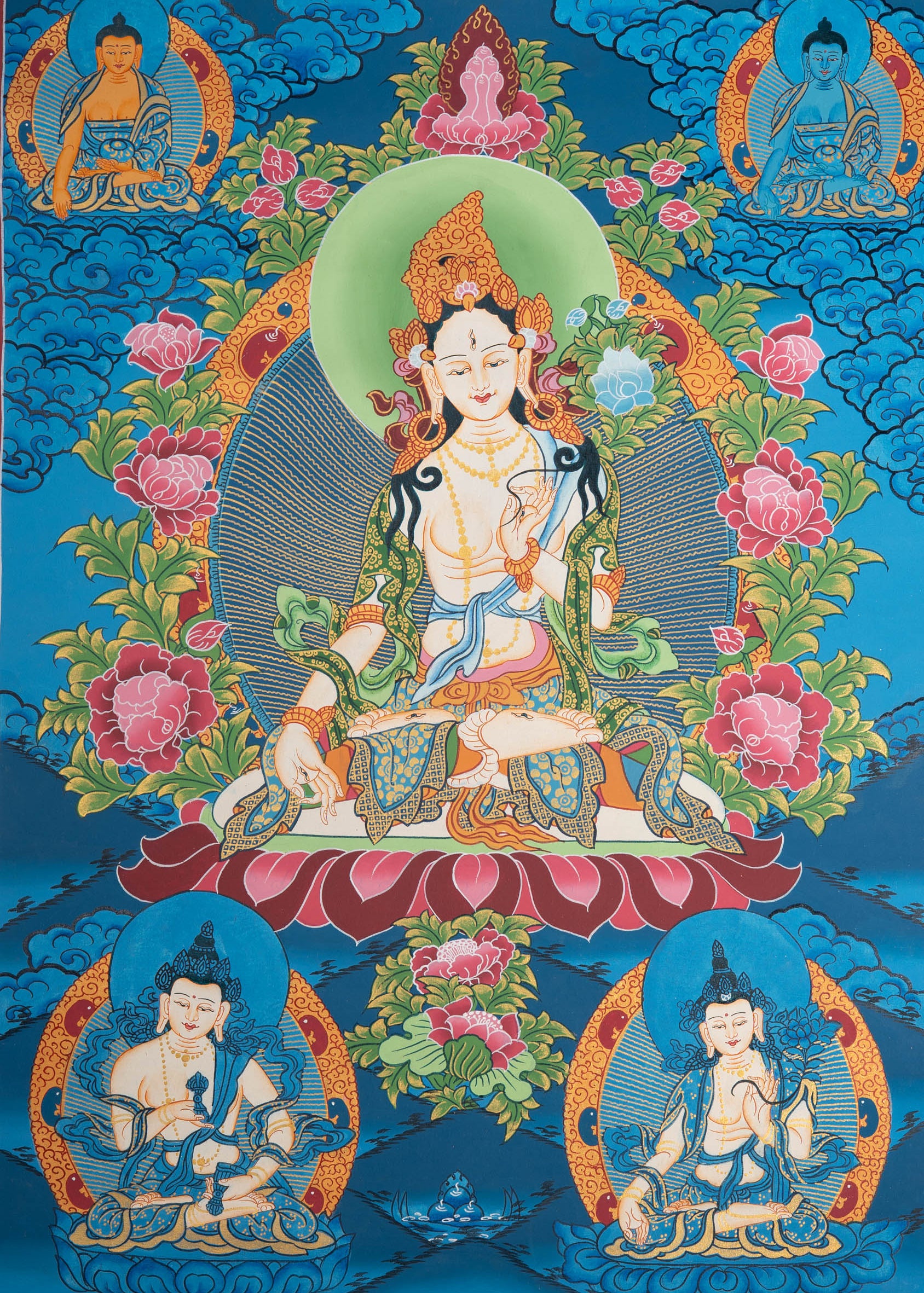 White Tara Thangka - Sacred Painting
