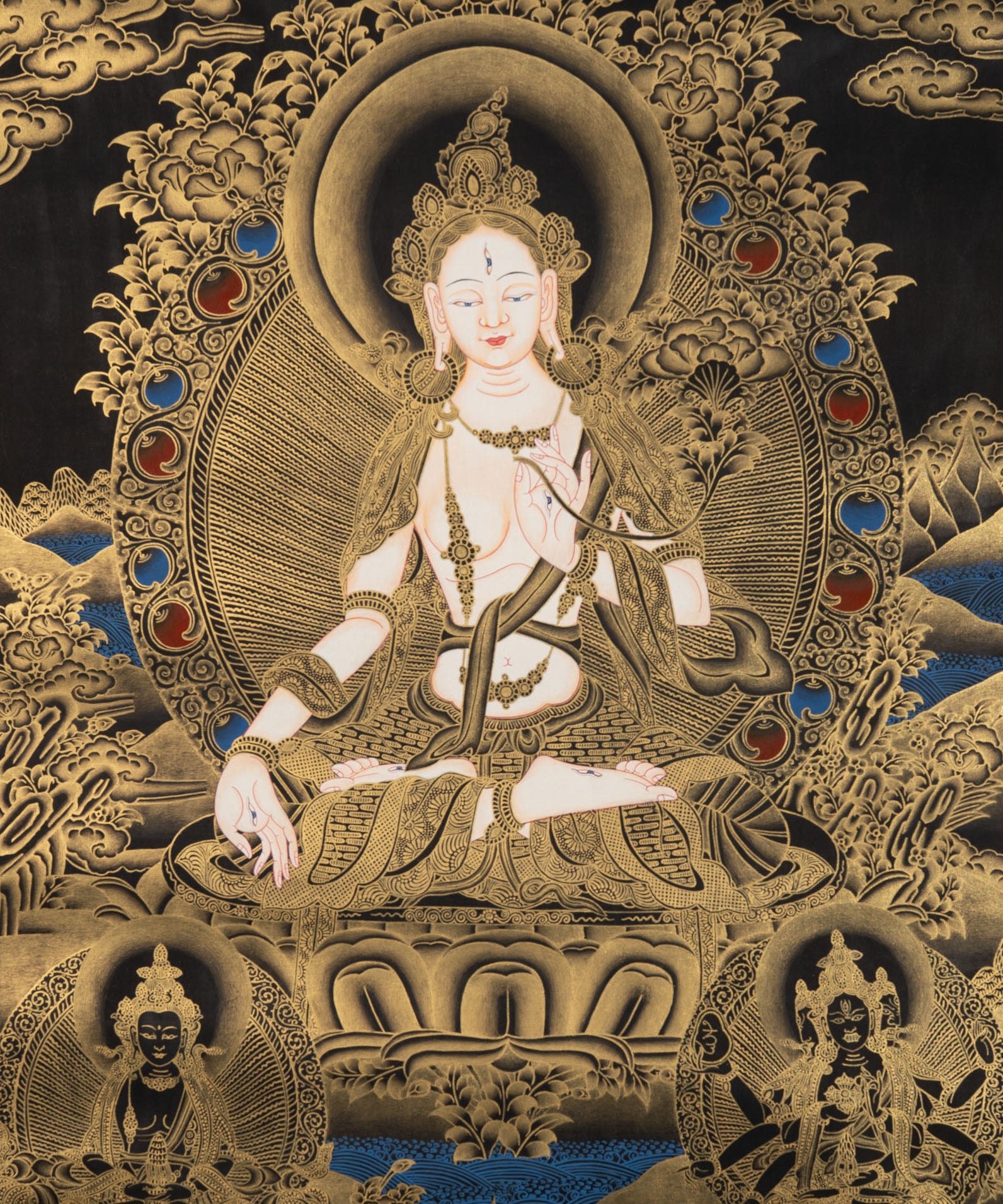 White Tara - Handpainted Tibetan Thangka