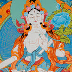 White Tara Thangka - Tibetan Painting
