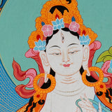White Tara Thangka - Tibetan Painting