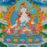 White Tara Thangka - Tibetan Painting