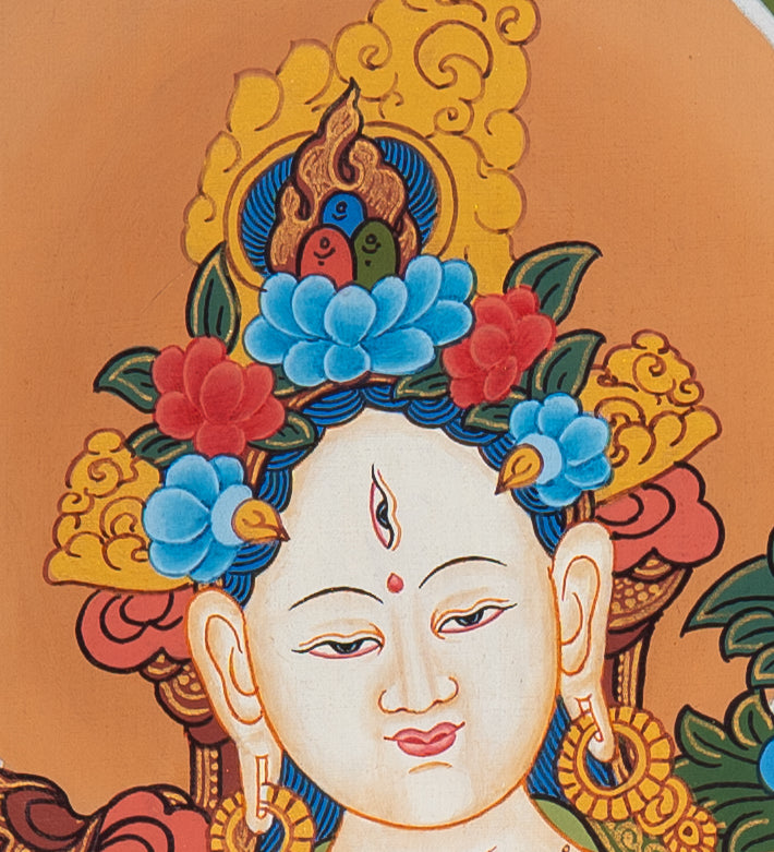White Tara Thangka - Sacred Painting