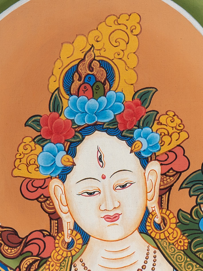 White Tara Thangka - Sacred Painting