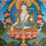 White Tara Thangka - Sacred Painting