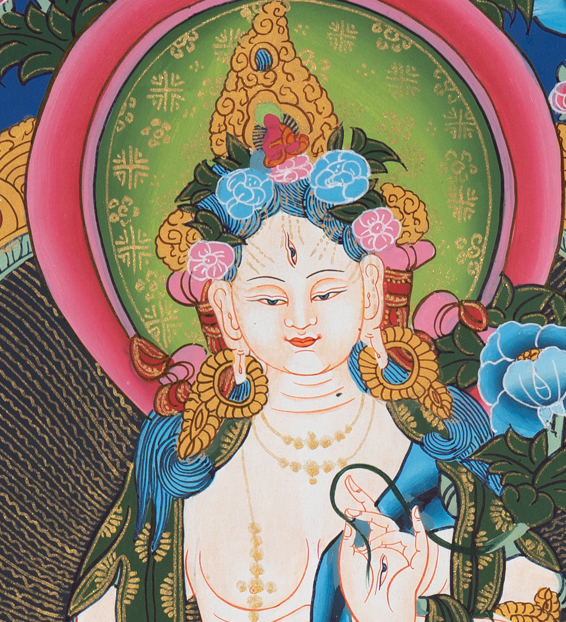 White Tara Thangka - Spiritual Art