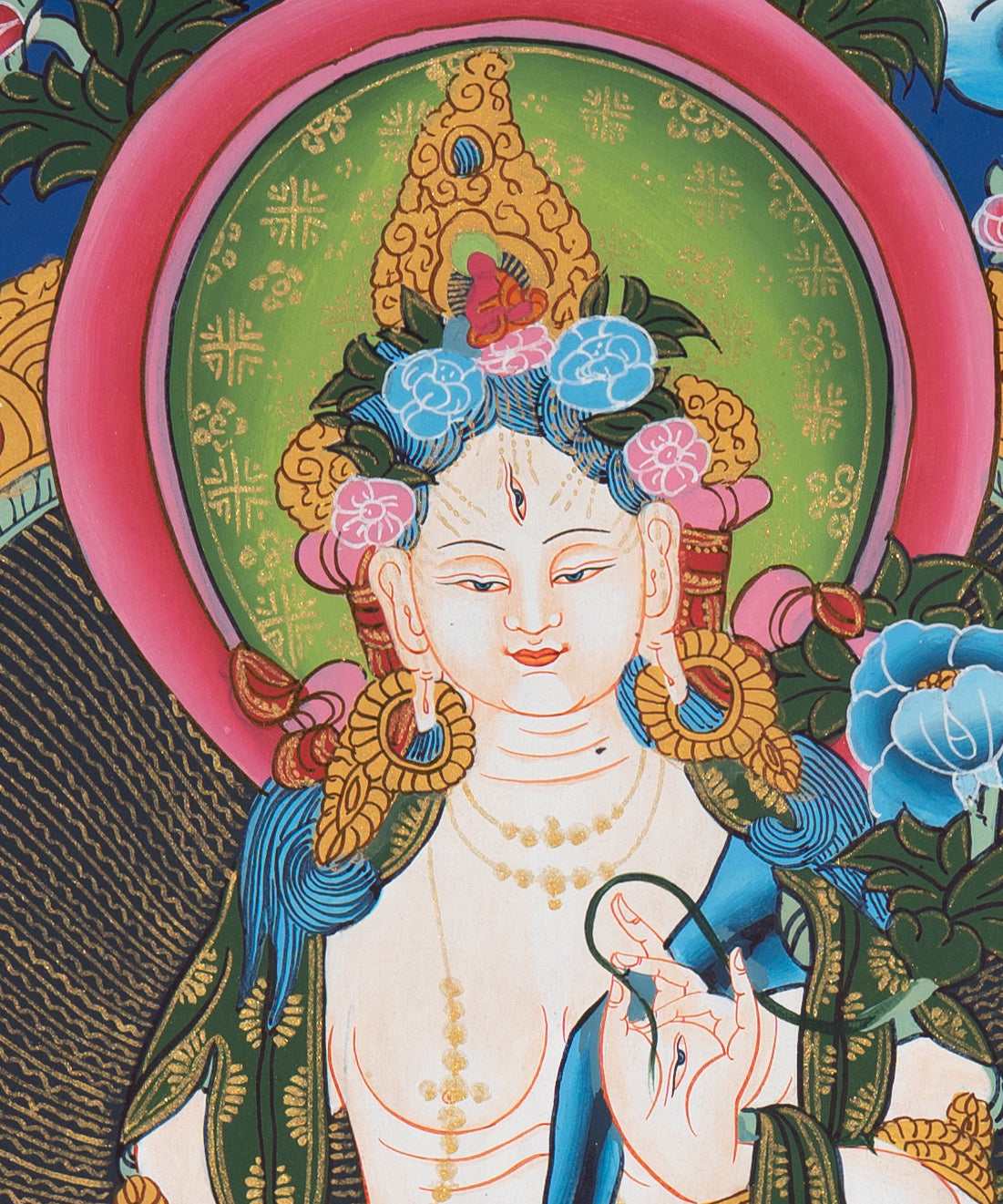 White Tara Thangka - Spiritual Art