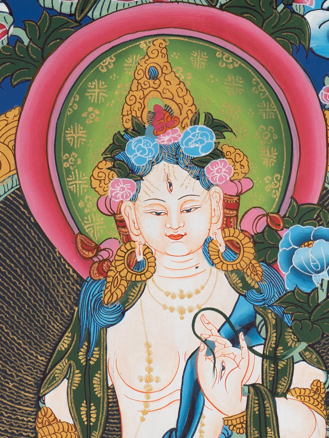 White Tara Thangka - Spiritual Art