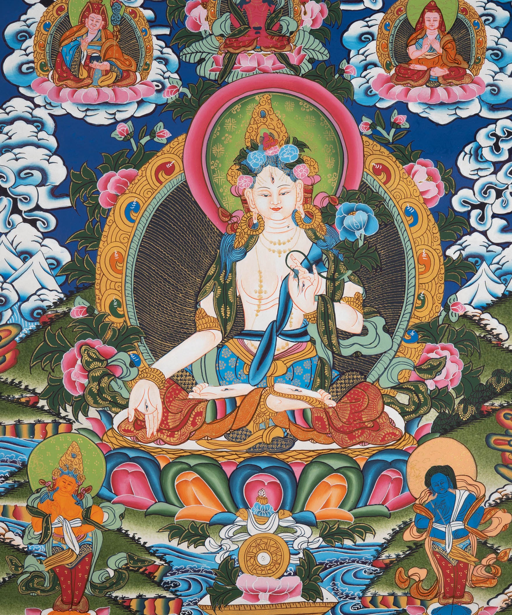 White Tara Thangka - Spiritual Art