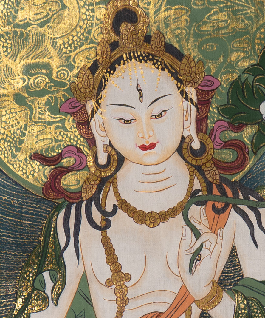 White Tara Thangka Painting