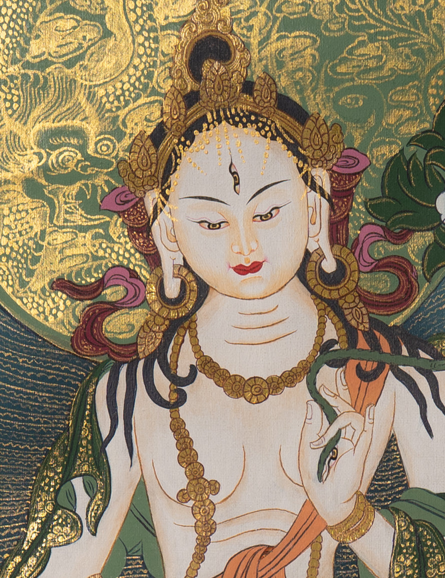White Tara Thangka Painting