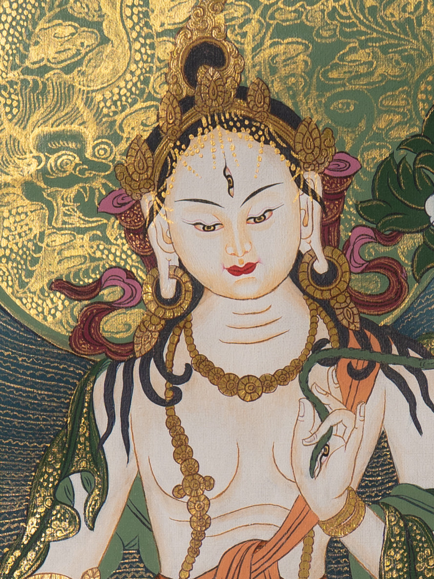White Tara Thangka Painting