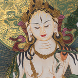 White Tara Thangka Painting