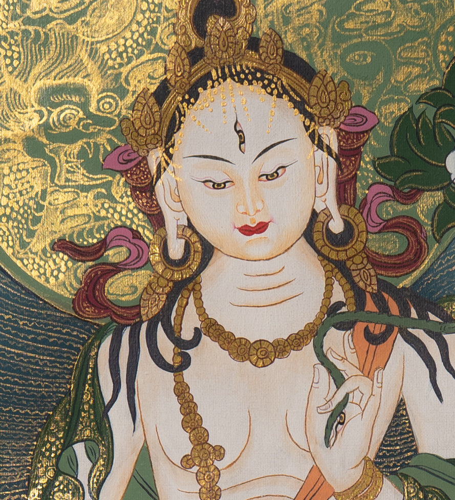 White Tara Thangka Painting