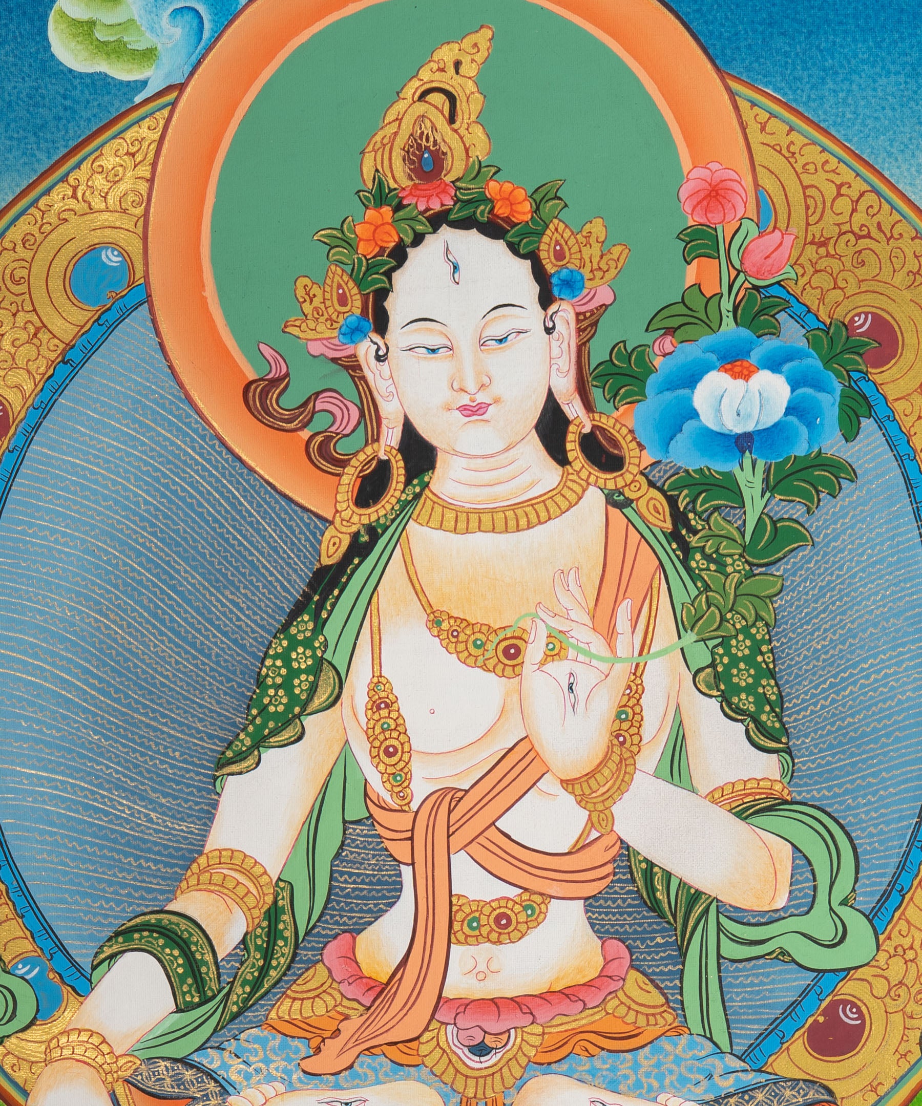 Sacred Tibetan White Tara Thangka