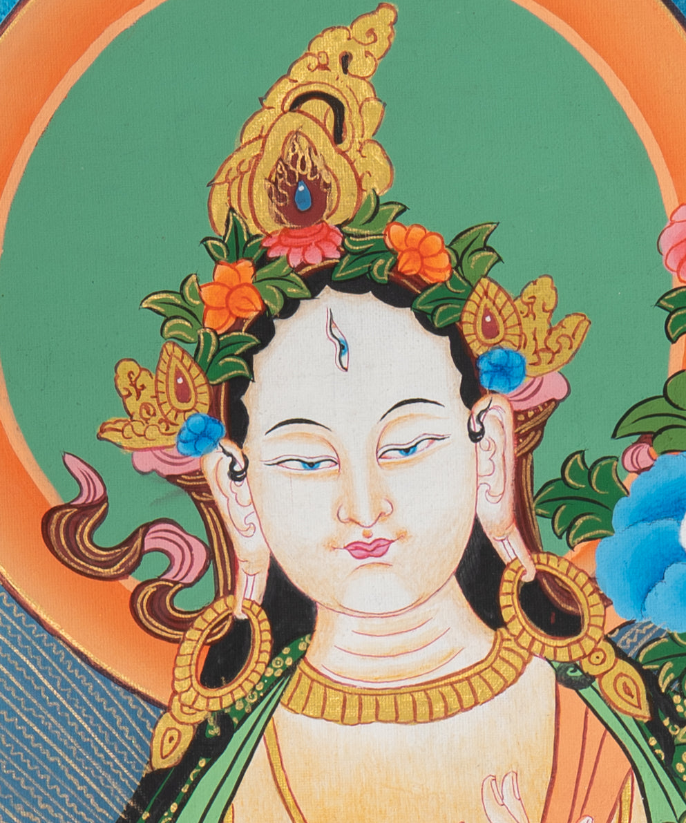 Sacred Tibetan White Tara Thangka