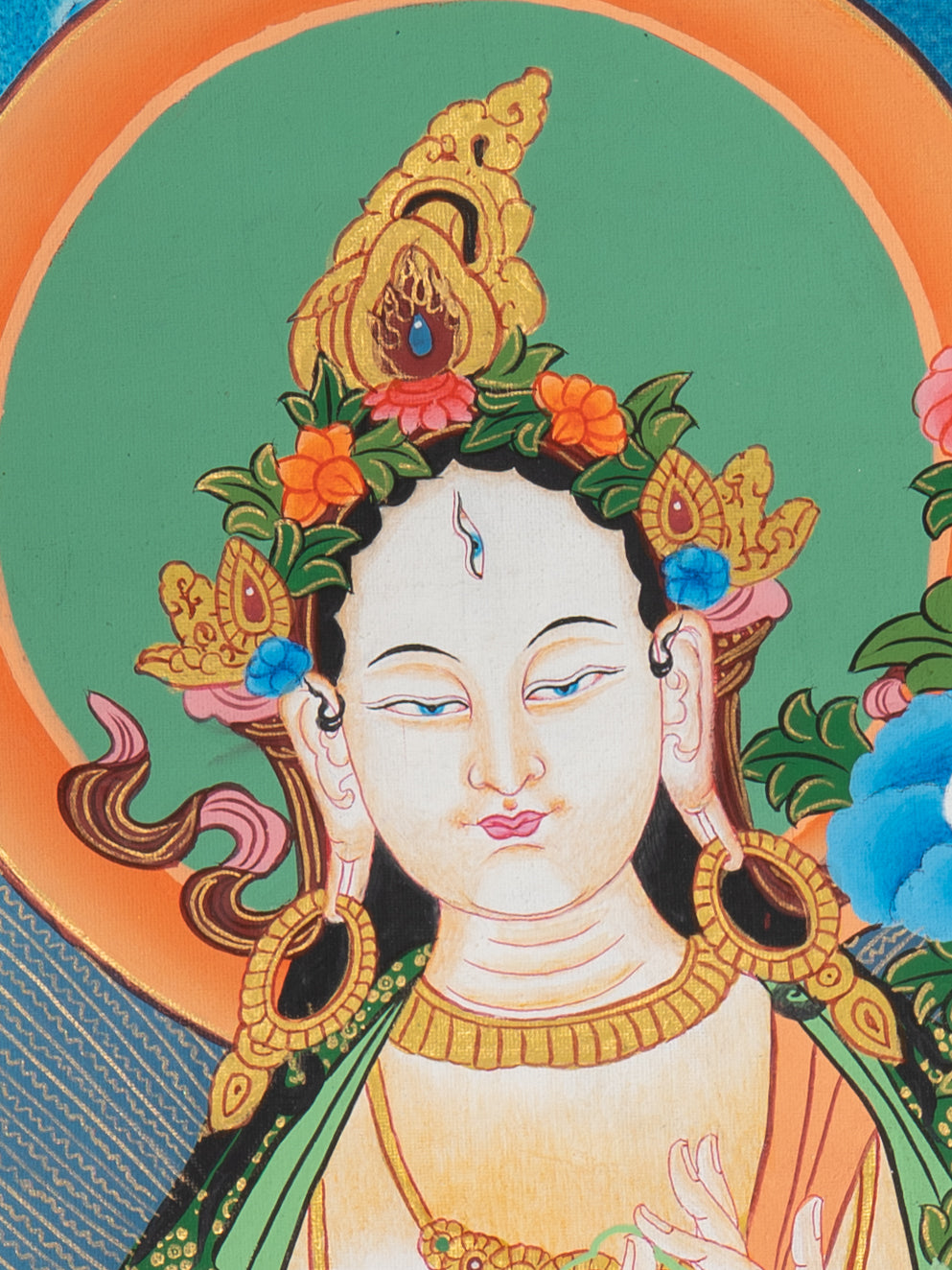 Sacred Tibetan White Tara Thangka