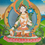 Sacred Tibetan White Tara Thangka