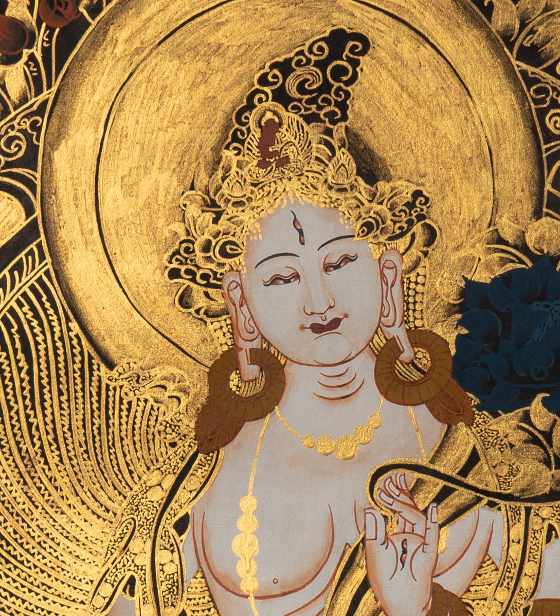 White Tara Thangka - Handpainted Art