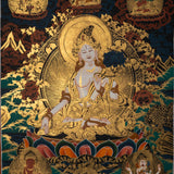 White Tara Thangka - Handpainted Art