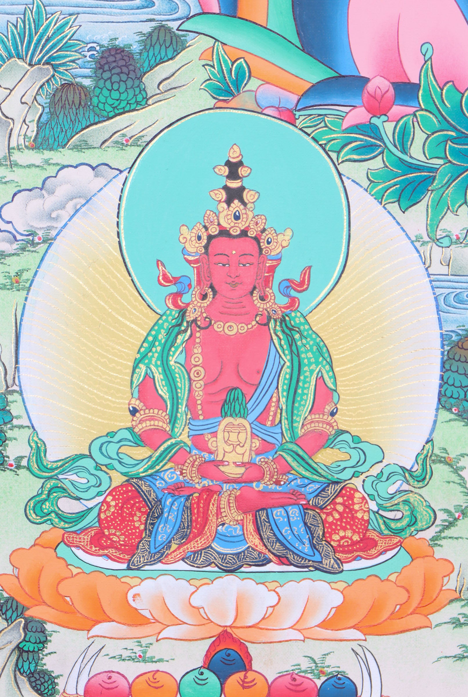 White Tara Thangka for meditation and wall decor.