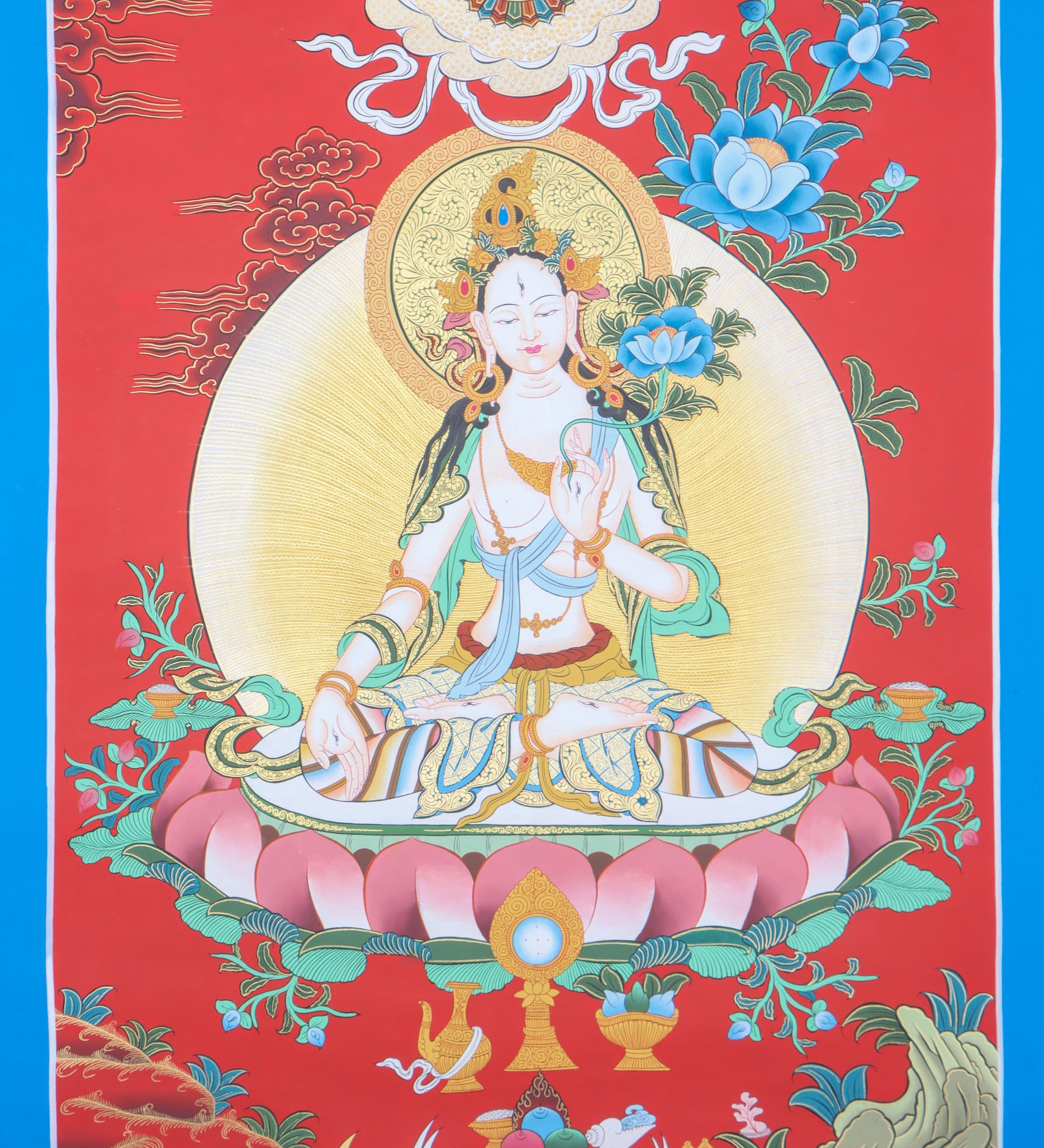  White Tara thangka is a powerful meditation tool, linking the practitioner to White Tara's love and wisdom.