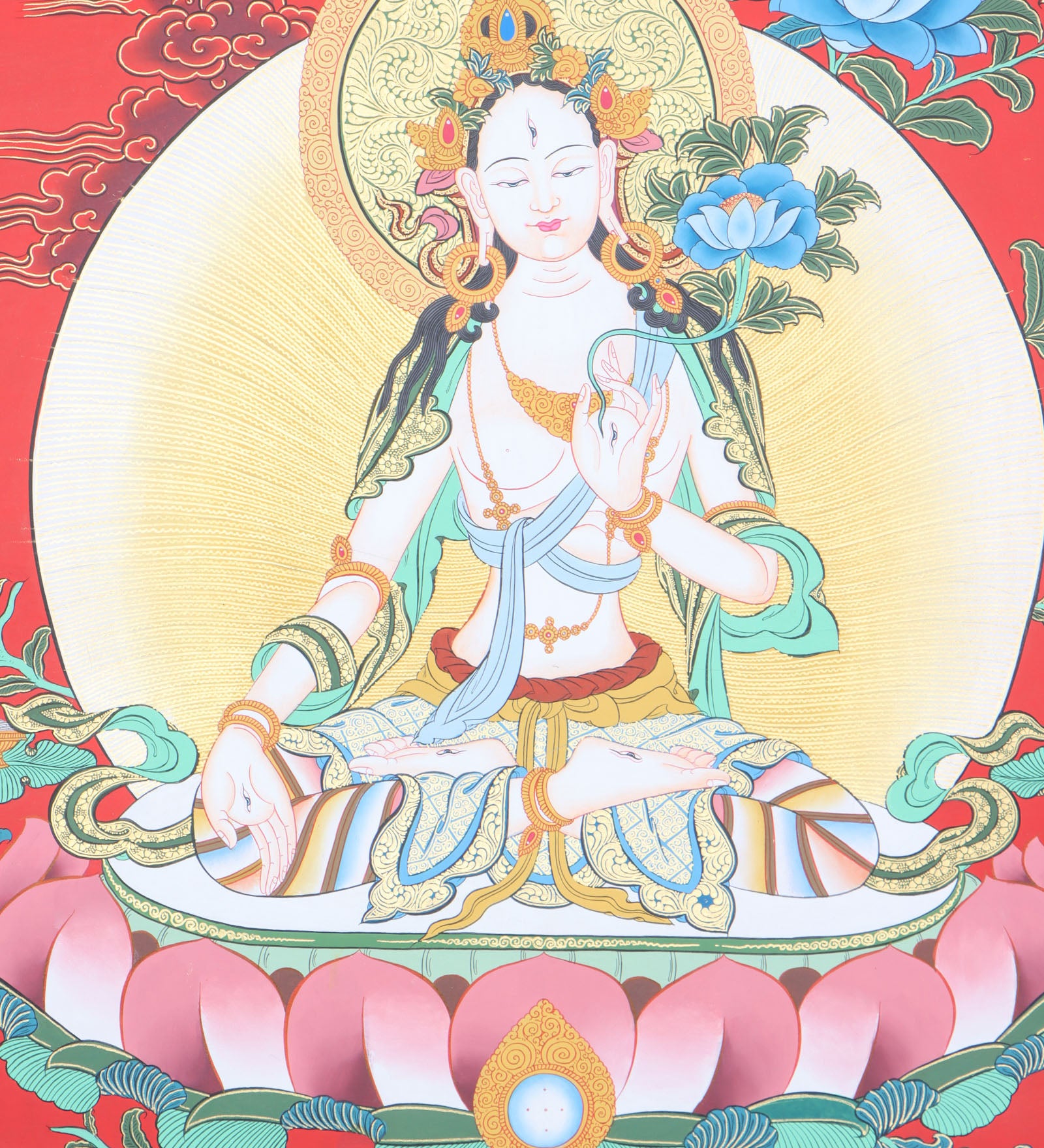  White Tara thangka is a powerful meditation tool, linking the practitioner to White Tara's love and wisdom.