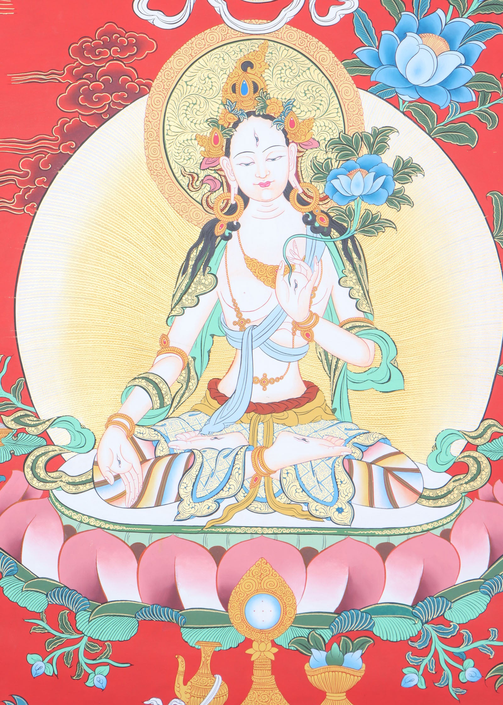  White Tara thangka is a powerful meditation tool, linking the practitioner to White Tara's love and wisdom.
