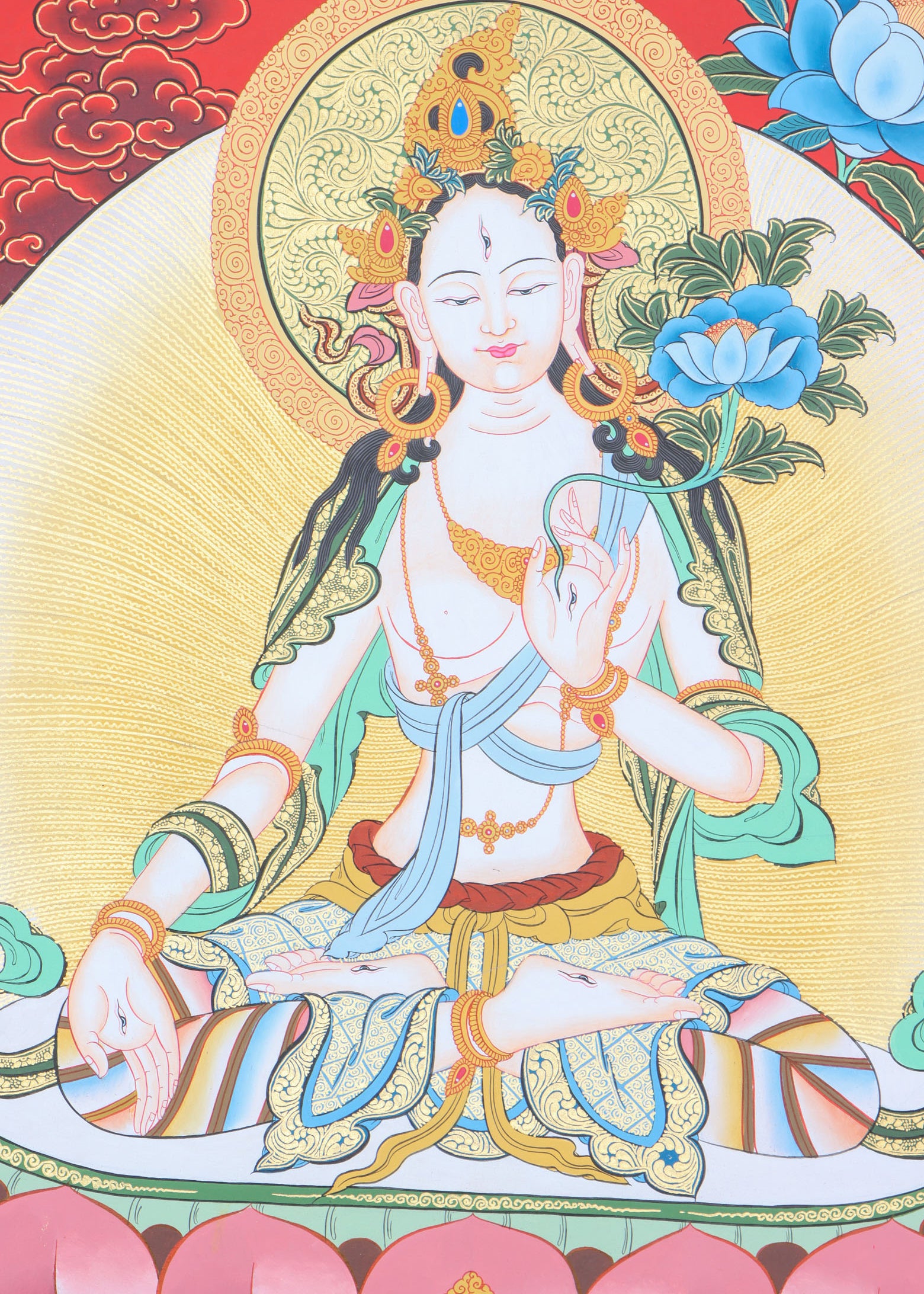  White Tara thangka is a powerful meditation tool, linking the practitioner to White Tara's love and wisdom.