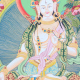 White Tara Thangka Painting for meditation practice.