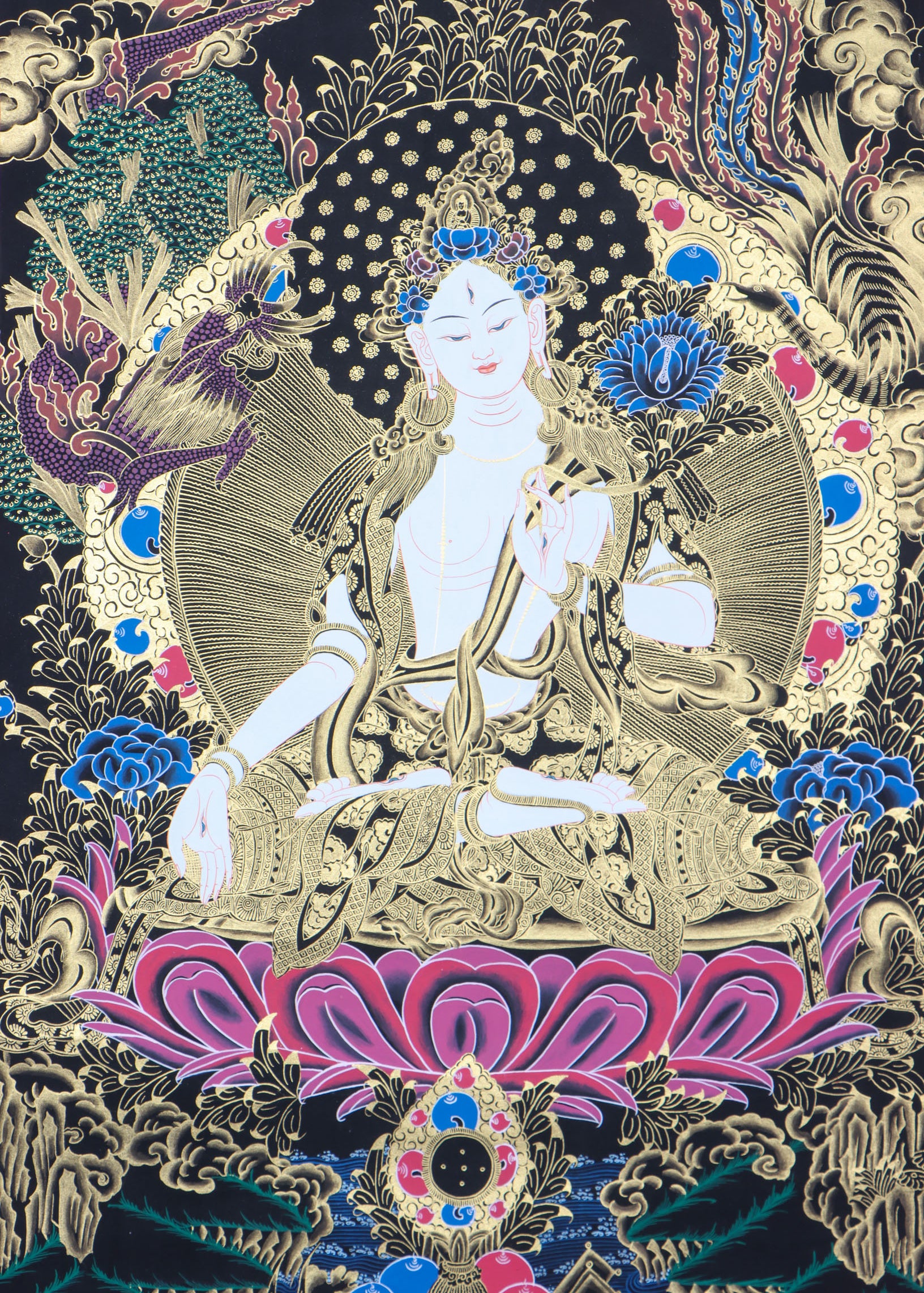 White Tara Thangka for wisdom and compassion.