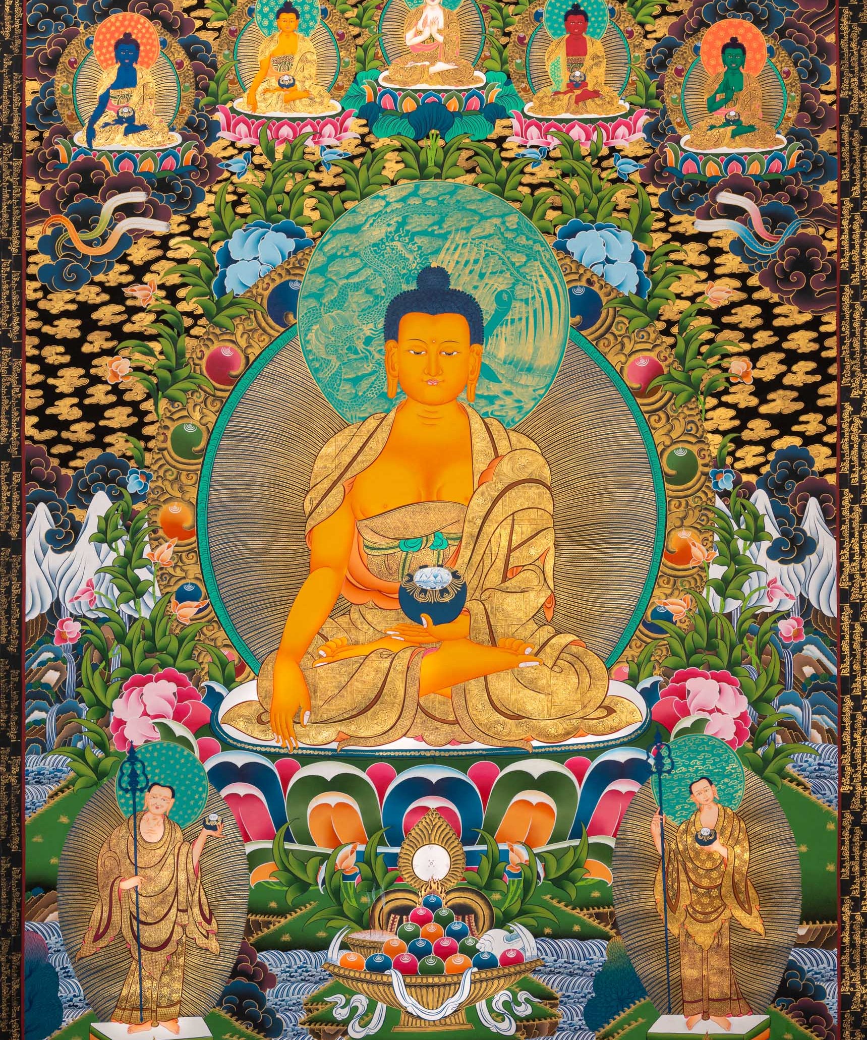 Shakyamuni Buddha Thangka - Sacred Tibetan Painting