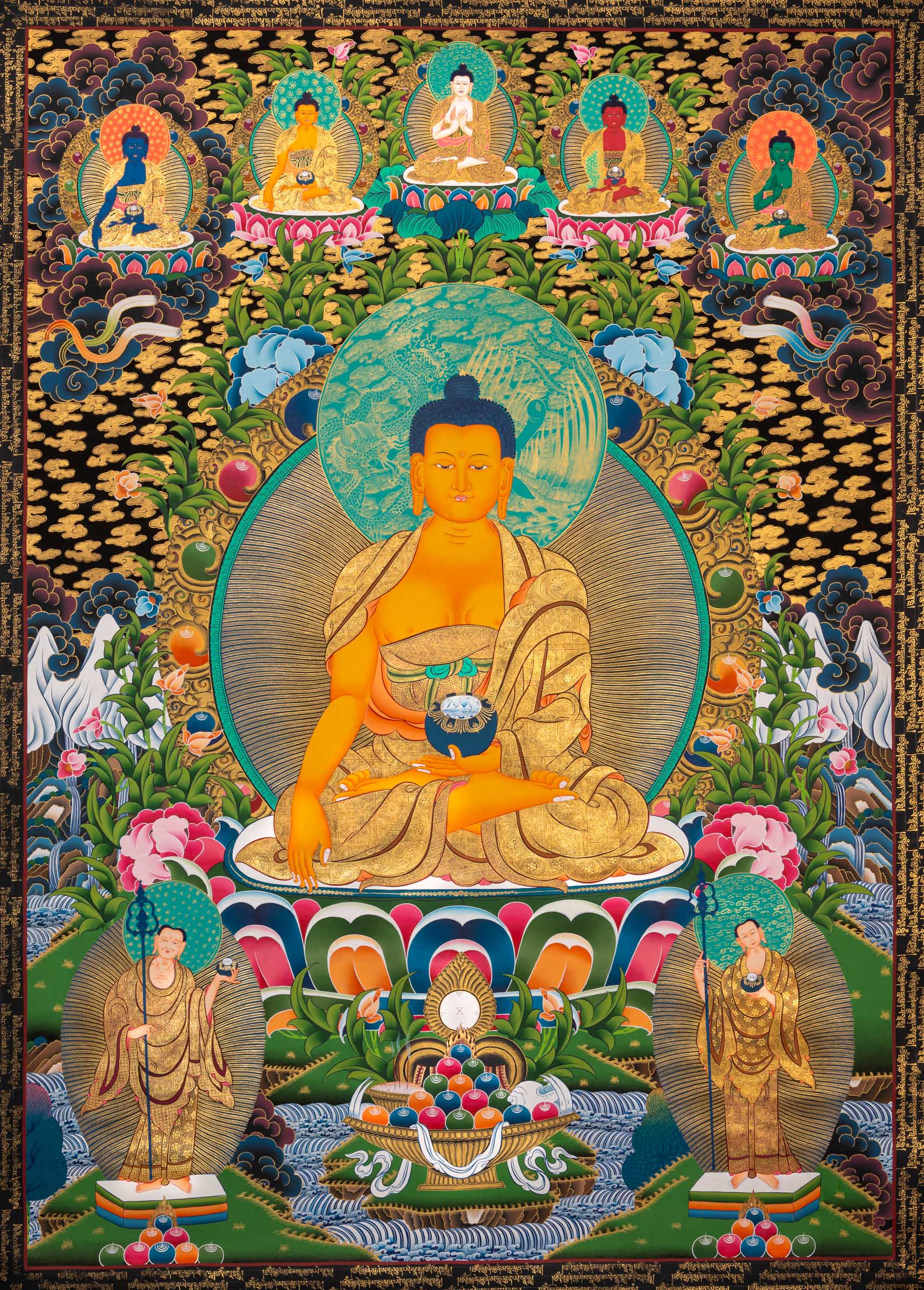 Shakyamuni Buddha Thangka - Sacred Tibetan Painting