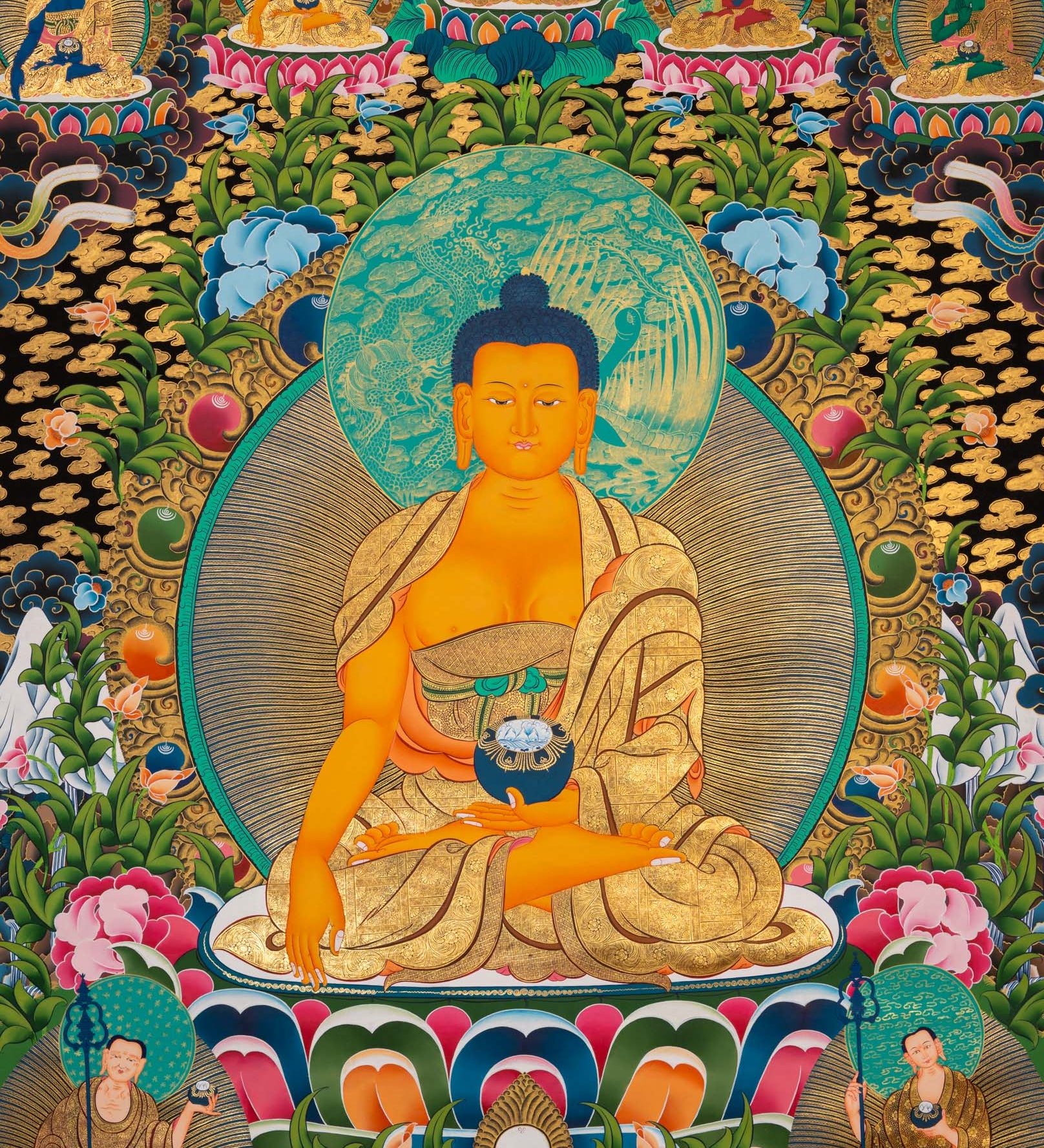 Shakyamuni Buddha Thangka - Sacred Tibetan Painting