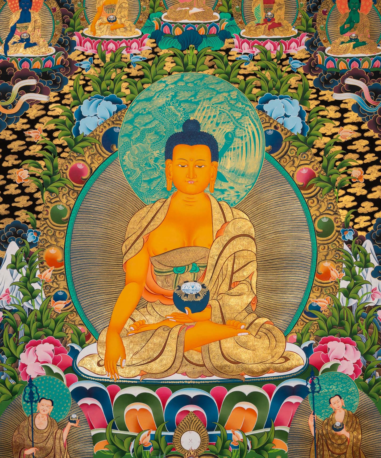 Shakyamuni Buddha Thangka - Sacred Tibetan Painting