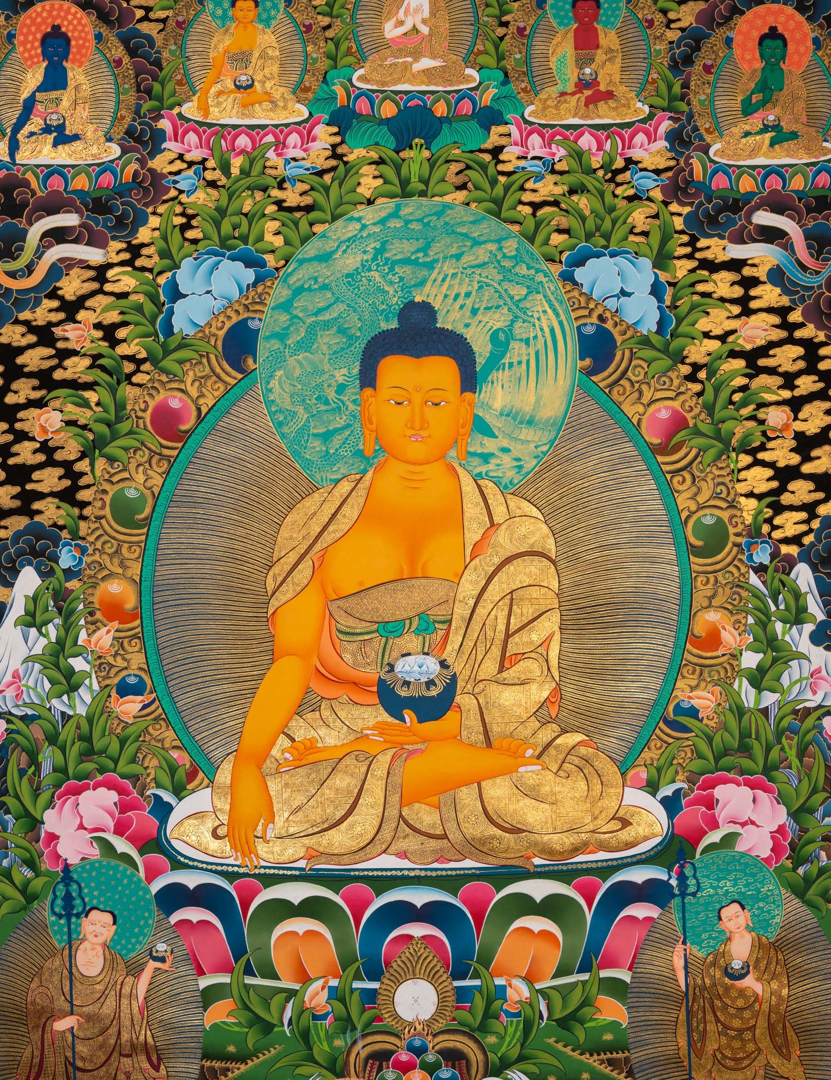 Shakyamuni Buddha Thangka - Sacred Tibetan Painting