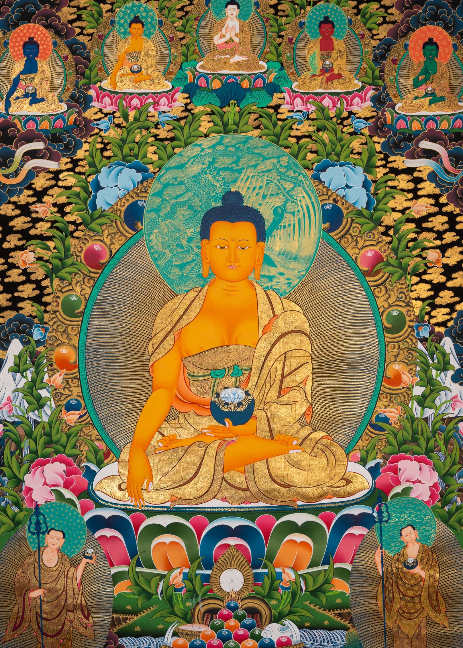 Shakyamuni Buddha Thangka - Sacred Tibetan Painting