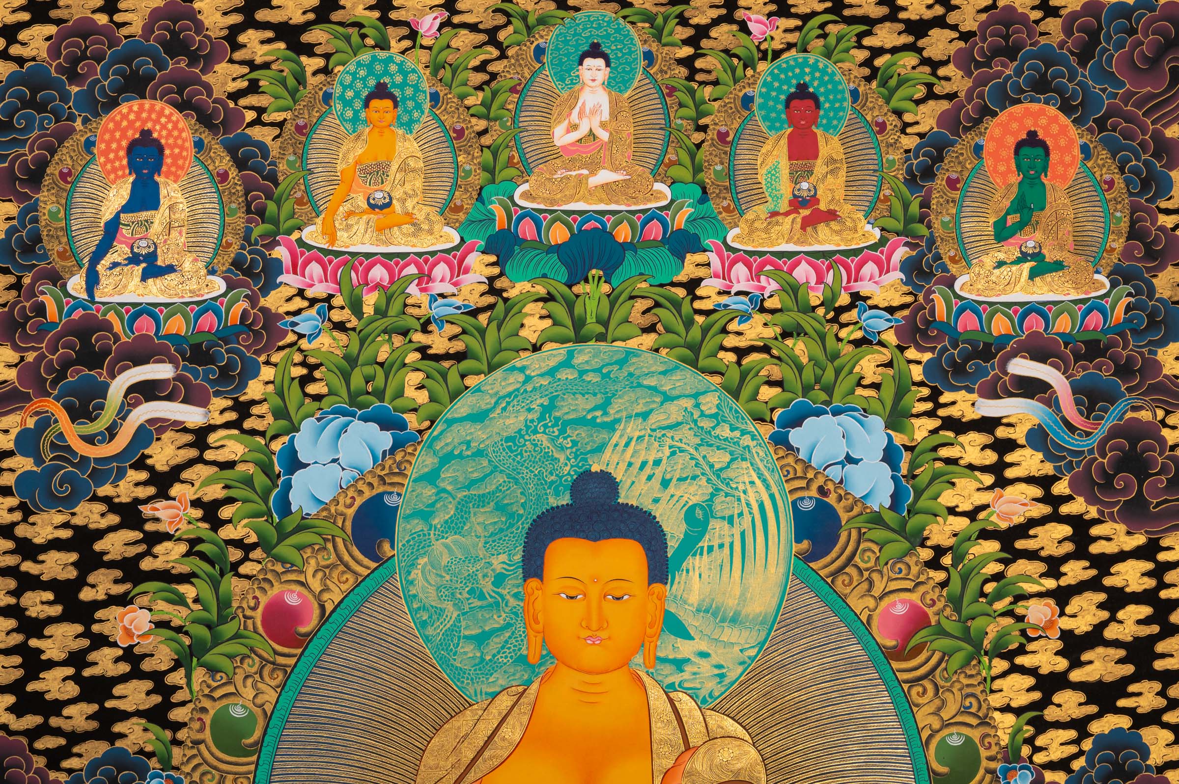 Shakyamuni Buddha Thangka - Sacred Tibetan Painting