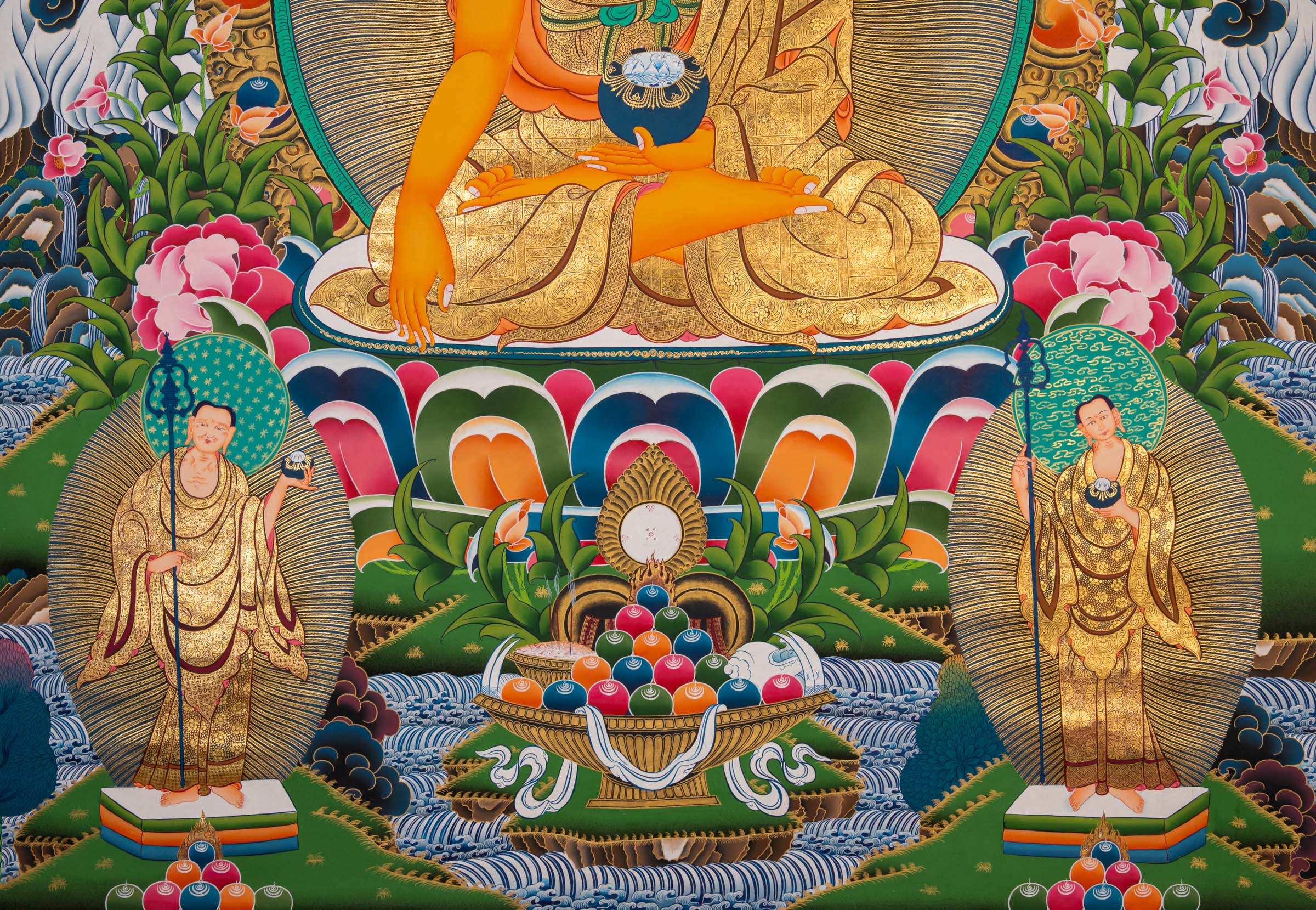 Shakyamuni Buddha Thangka - Sacred Tibetan Painting 